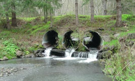 Triple culvert presents barrier to fish, questionable storm capacity