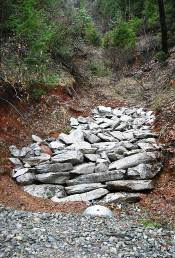 After installation of larger culvert, critical dip and rock slope protection After installation of larger culvert, critical dip and rock slope protection